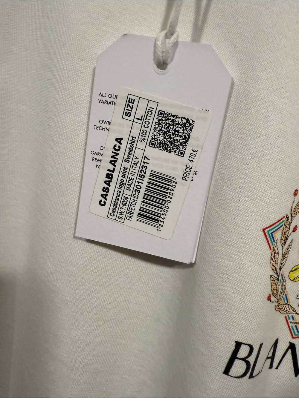 CasaBlanca White diamond Graphic Crewneck Sweater image 7